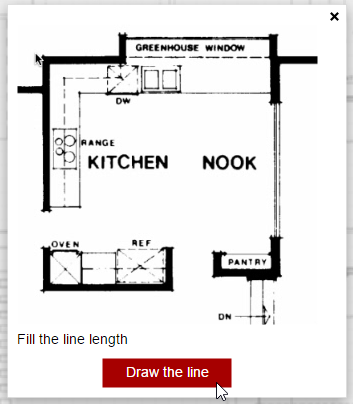 Draw the line to scale your floor plan