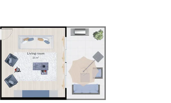 Space Designer floor plan example for casual users
