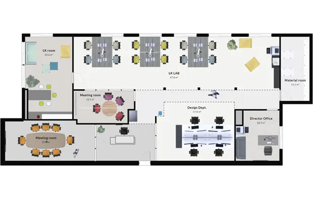 Space Designer floor plan example for office and store designers